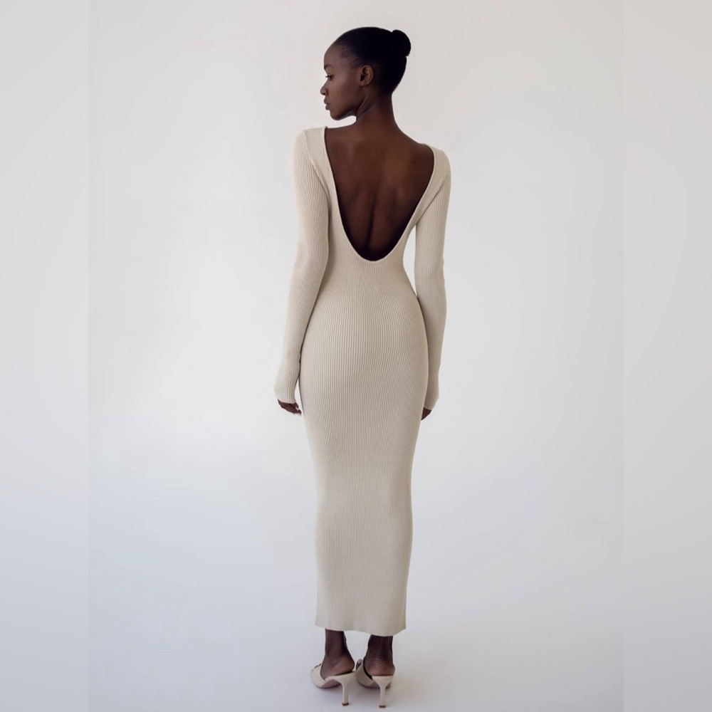 EUC BAZILIKA Open Back Knitted Black Dress Size XS/S